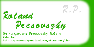 roland presovszky business card